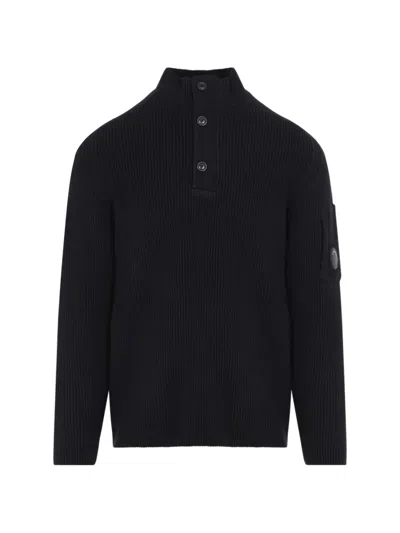 C.p. Company Cp Company Full Rib Half-button Crewneck Sweater In Multi