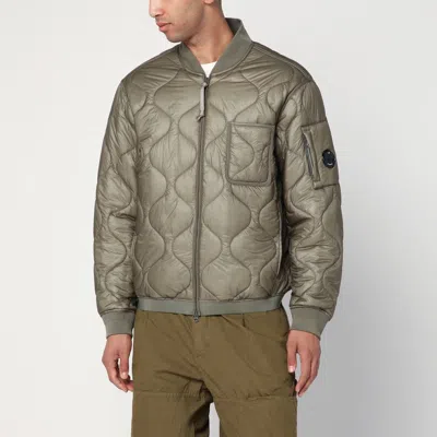 C.p. Company Rock Grey Zip-up Bomber Jacket Men In Green