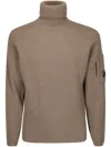 C.p. Company Lambswool Grs Roll Neck Full Knit In Neutrals