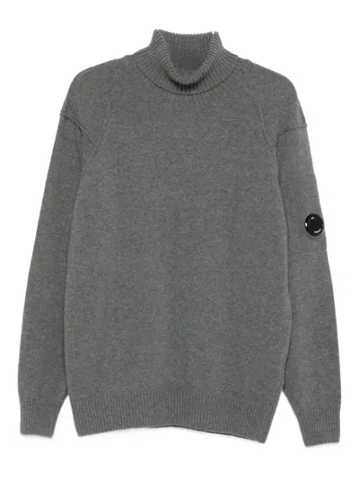 C.p. Company Knitwear Turtle Neck In Lambswool Grs Clothing In Gray