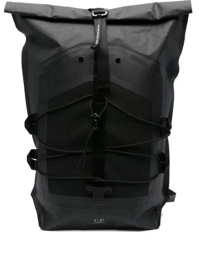 C.p. Company Roll-top Strap Backpack In Black