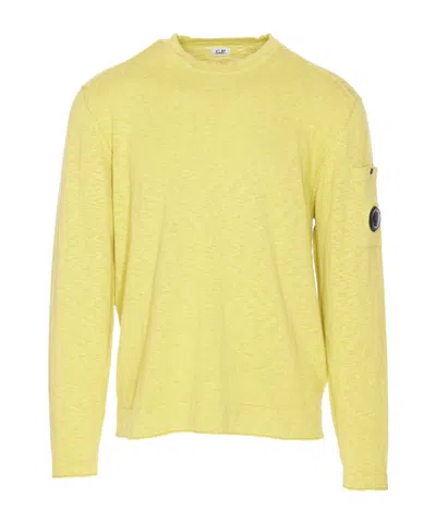 C.p. Company Round Neck Sweater In Yellow
