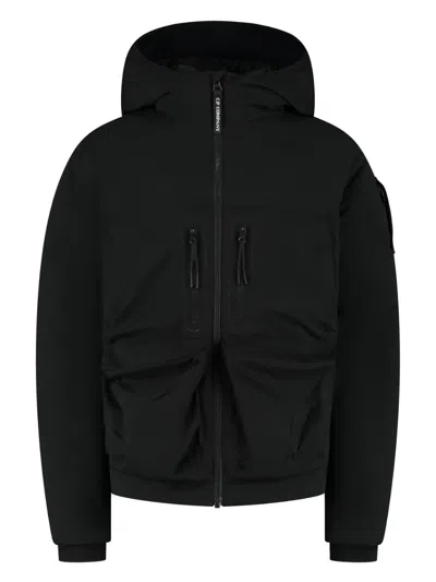 C.p. Company Kids' Ruched-detailing Jacket In Black