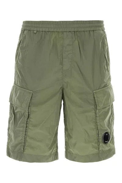 C.p. Company Sage Green Nylon Bermuda Shorts In Agavegreen