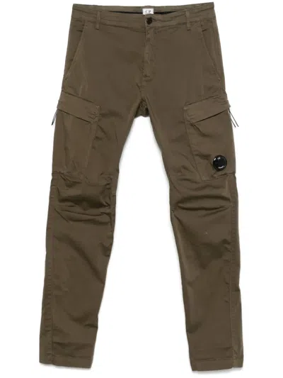 C.p. Company Mens Stretch Satin Cargo Pants In Green Fabric