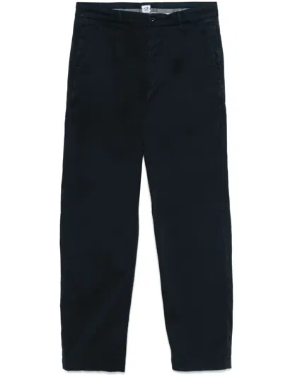 C.p. Company Sateen Straight-leg Trousers In Blue