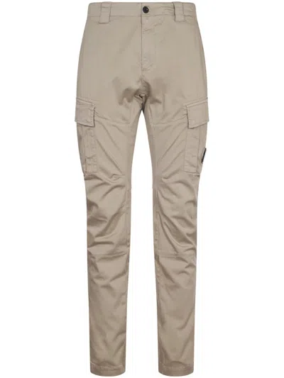 C.p. Company Sateen Stretch Cargo Lens Pants In Neutral