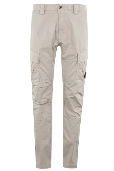 C.p. Company Sateen Stretch Cargo Lens Pants In Neutrals