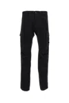 C.p. Company Satin Cargo Pants With Functional Pockets In Black