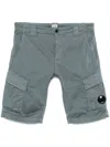 C.p. Company Satin Cargo Shorts In Grey