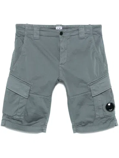 C.p. Company Satin Cargo Shorts In Stormy Weather