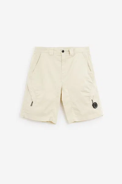 C.p. Company Satin Stretch Cargo Shorts In Neutral