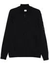 C.p. Company C.p.company Sea Island Full Zip Lens Cardigan In Blue
