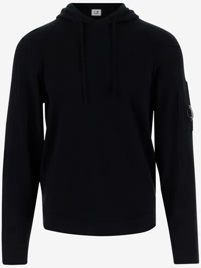 C.p. Company Sea Island Cotton Sweatshirt With Logo In Black