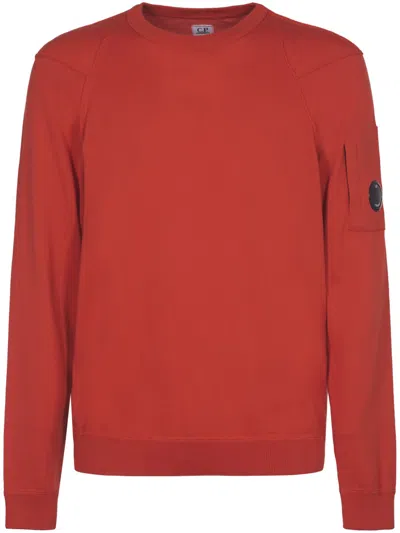 C.p. Company Sea Island Crew Neck Lens Knit In Red