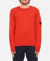 C.p. Company Sea Island Crewneck Lens Knit In Orange