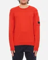 C.p. Company Sea Island Crewneck Lens Knit In Orange