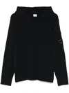C.p. Company Sea Island Lens-detail Hoodie In Schwarz