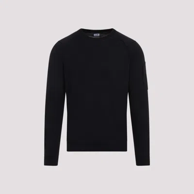 C.p. Company Cotton Chenille Knit Sweater In Black