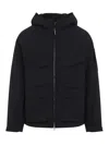 C.p. Company C.p.company Total Eclipse Shell Padded Hooded Lens Jacket In Black