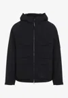 C.p. Company C.p.company Total Eclipse Shell Padded Hooded Lens Jacket In Black