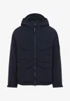 C.p. Company C.p.company Total Eclipse Shell Padded Hooded Lens Jacket In Blue