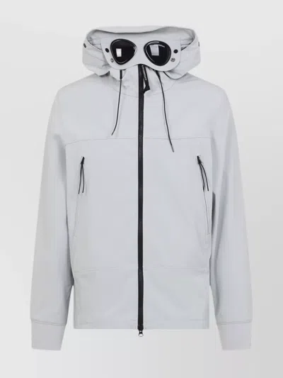 C.p. Company Shell-r Goggle Jacket Drawstring Detail In Gray
