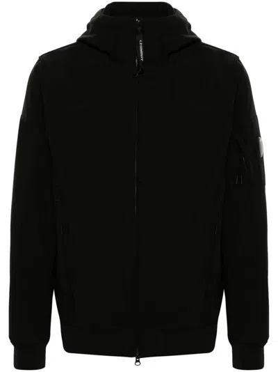 C.p. Company Shell-r Goggles-detail Hooded Jacket In Black