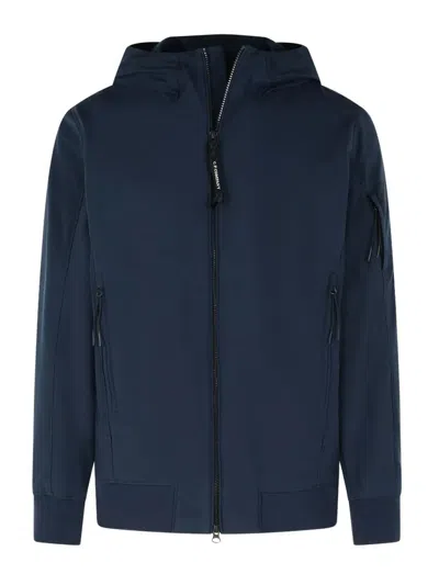 C.p. Company Shell-r Hooded Lens Jacket In Blue