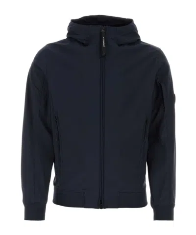 C.p. Company Shell-r Lens-detail Hooded Jacket In Blau