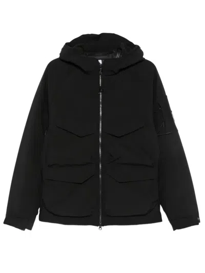 C.p. Company Shell-r Padded Hooded Lesn Jacket In Black