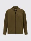 C.p. Company Brown Minimalist Casual Jacket With Unique Lens Detail In Green