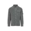 C.p. Company Lightweight Button-up Shirt With Textured Finish In Gray