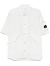 C.p. Company Garment-dyed Grey Overshirt In Grey