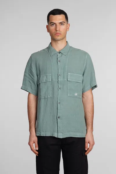C.p. Company Shirt In Green Linen