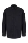 C.p. Company Cp Company Organic Gabardine Buttoned Lens Shirt In Black
