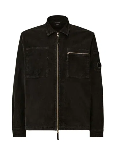 C.p. Company Cp Company Corduroy Zip Overshirt In Black