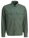 C.p. Company Cotton Ripstop Lens Overshirt In Green
