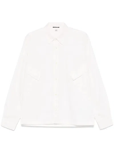 C.p. Company Shirts  Long Sleeve Clothing In 103 Gauze White