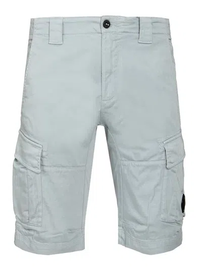 C.p. Company Short Cargo Pants Trousers Light Blue In Gray