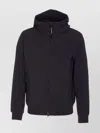C.p. Company Short Hooded Jacket Zip Pockets In Black
