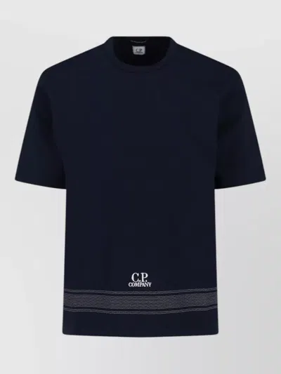 C.p. Company Short Sleeve Crew Neck Straight Hem T-shirt In Black