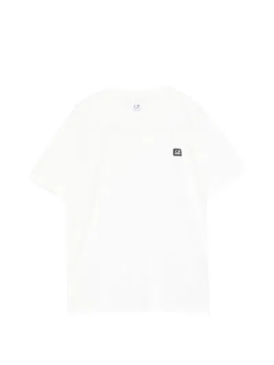 C.p. Company Kids' Short-sleeve Logo T-shirt In White