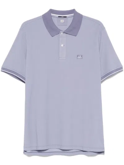 C.p. Company Short-sleeve Polo Shirt In 蓝色