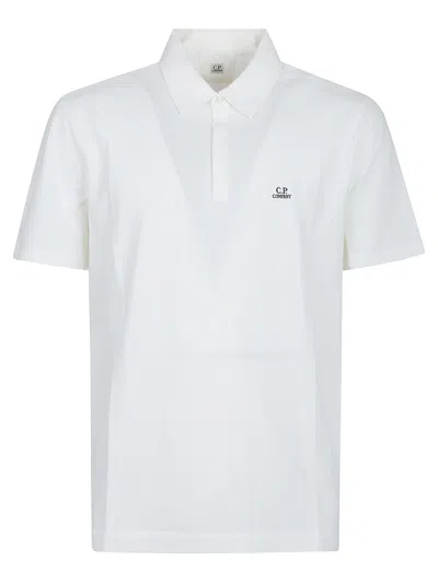 C.p. Company Short Sleeve Polo Shirt In White