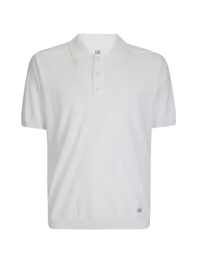 C.p. Company C.p.company Short Sleeve Polo Sweater In White