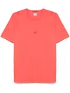 C.p. Company Crew Neck Cotton T-shirt Patch In Red