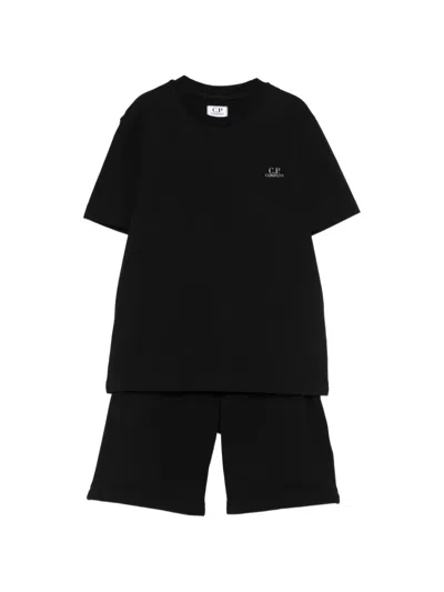 C.p. Company Kids' Short-sleeve Tracksuit In Black