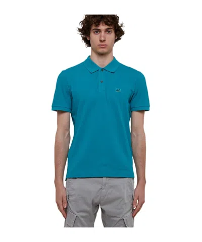 C.p. Company Short-sleeved Polo Shirt In Blue