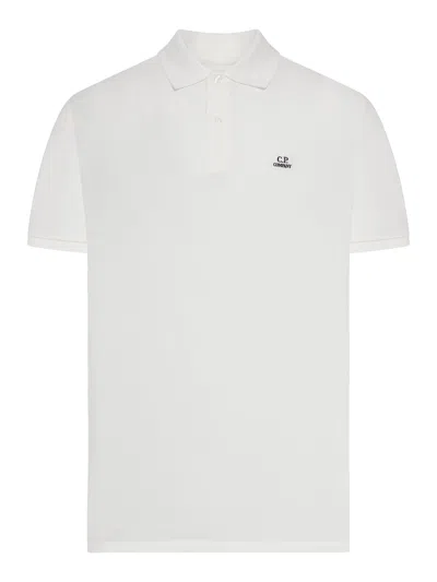 C.p. Company Short-sleeved Polo Shirt In Stretch Piquet In Neutral